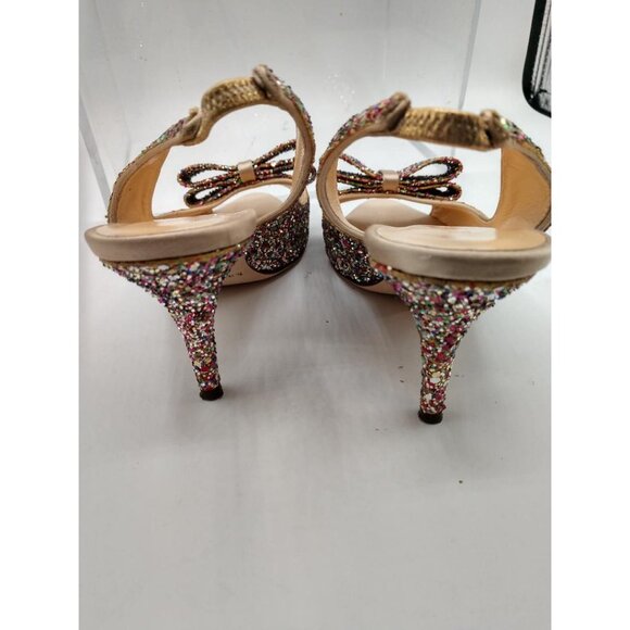 Kate Spade Sparkly Bow Slingback Heels Womens Size 6B Multicolor Glitter - Picture 5 of 5